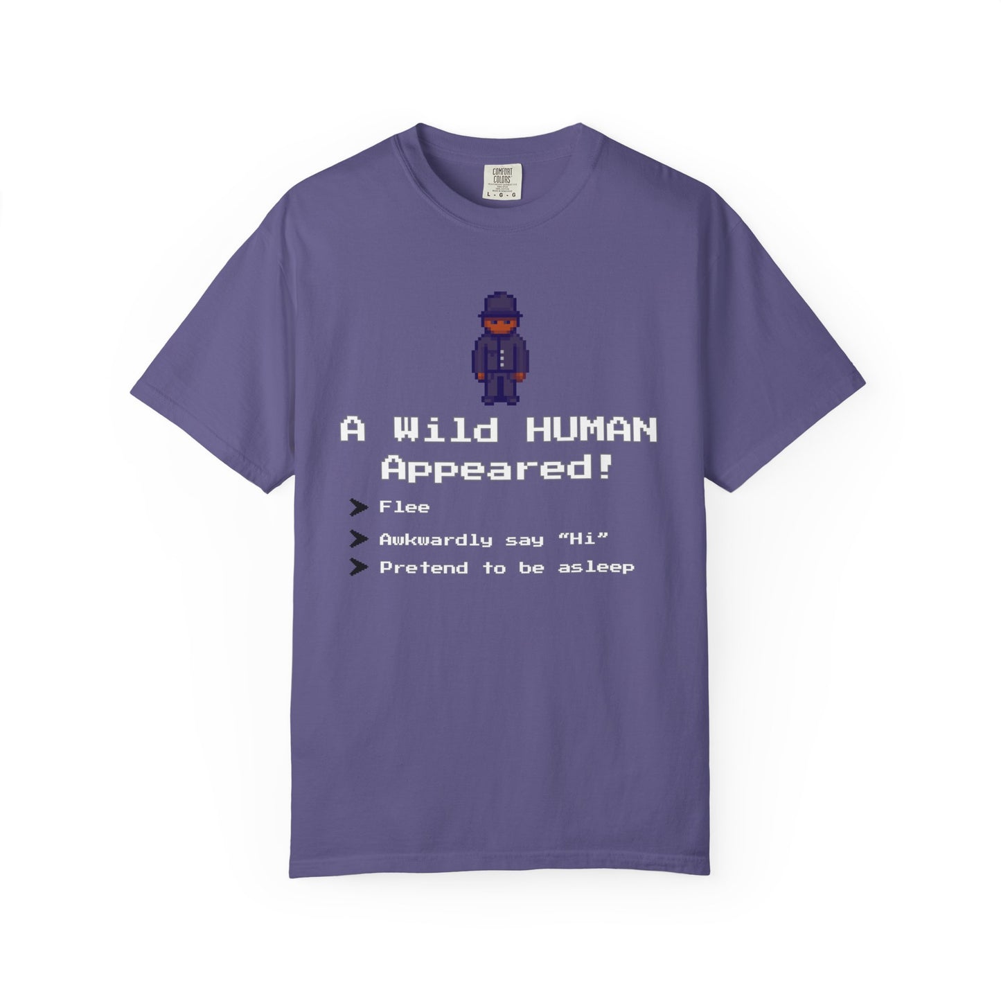 "A Wild Human Appeared!" Retro Social Anxiety Battle Screen Shirt