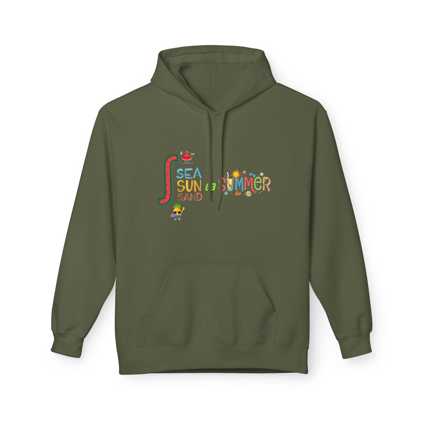 Summer Vibes Fleece Hoodie - Beach, Sunshine, Vacation