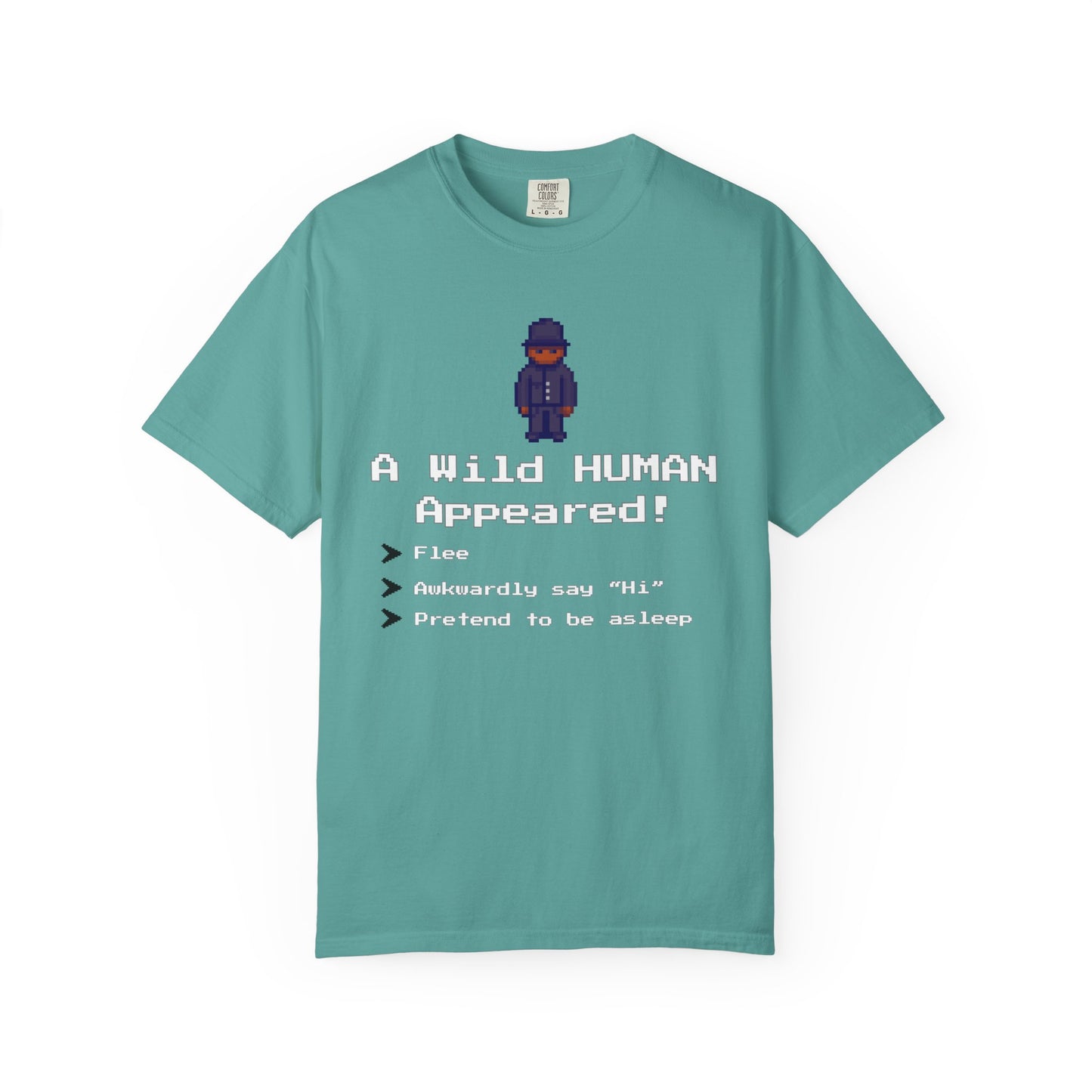 "A Wild Human Appeared!" Retro Social Anxiety Battle Screen Shirt