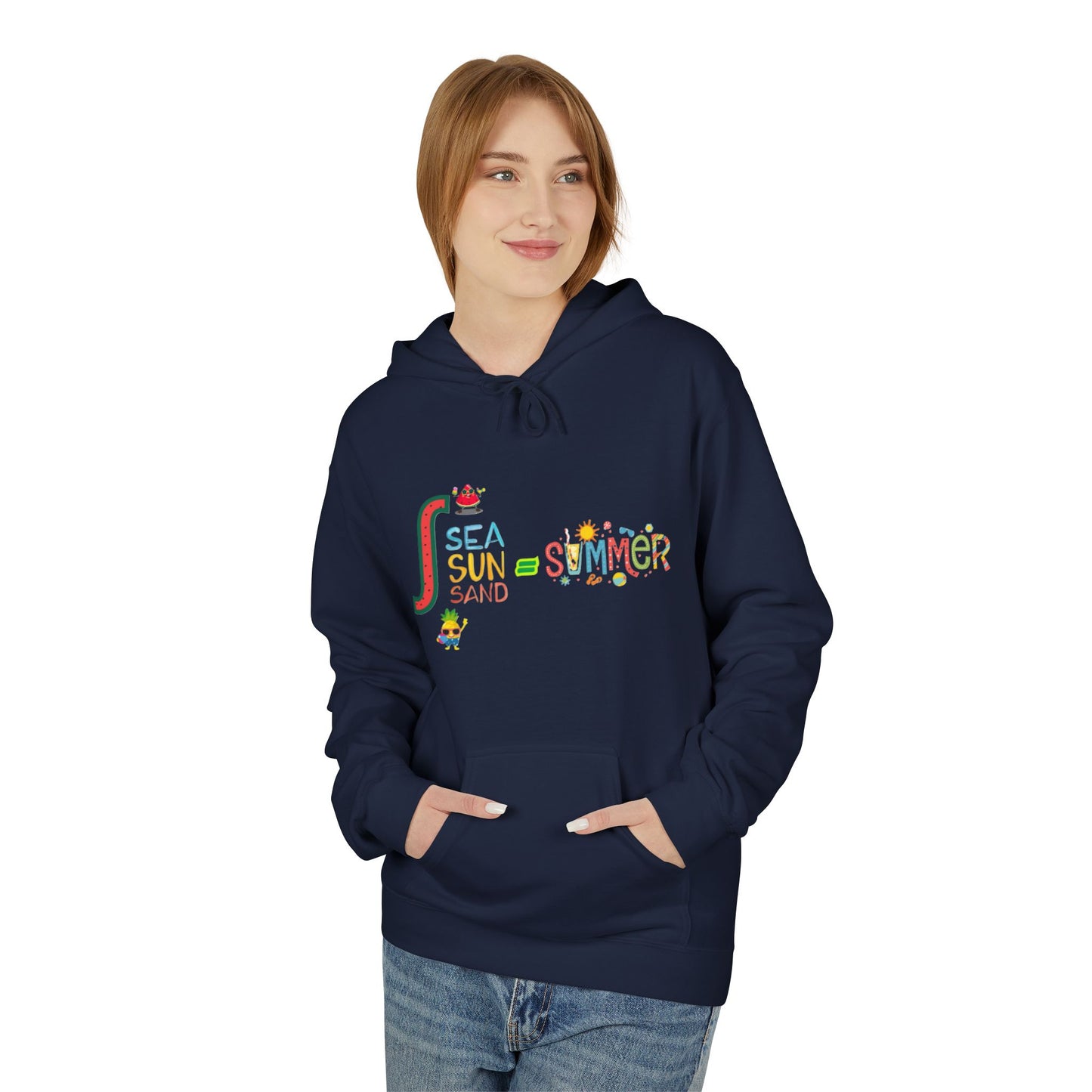 Summer Vibes Fleece Hoodie - Beach, Sunshine, Vacation
