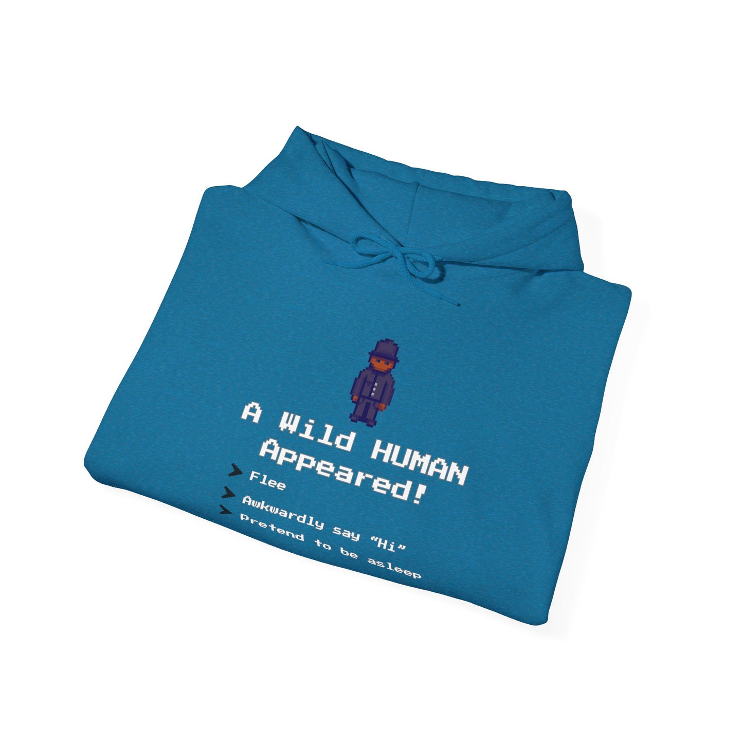 "A Wild Human Appeared!" Retro Social Anxiety Battle Screen Hoodie