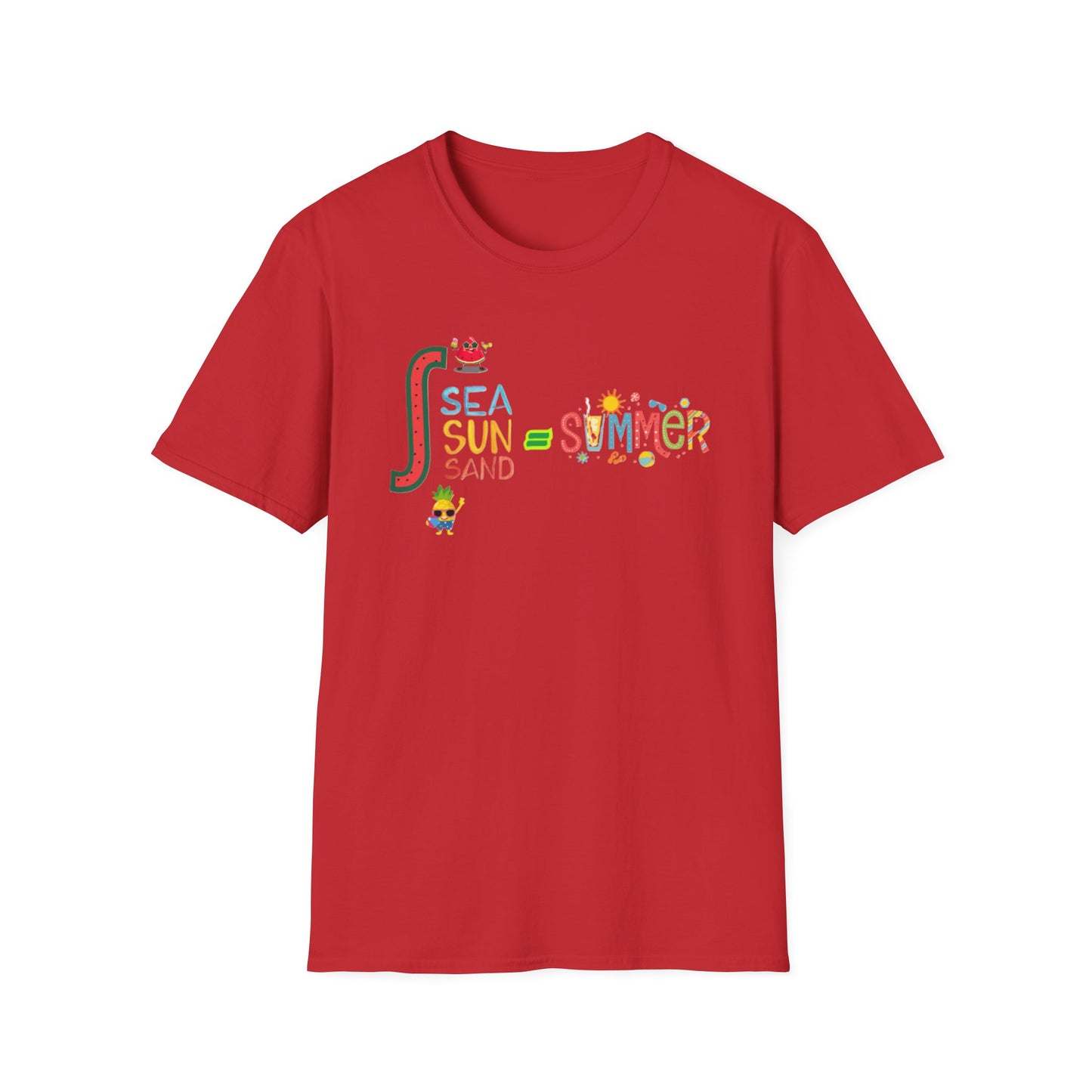 Sea Sun Sand = Summer Unisex Softstyle T-Shirt