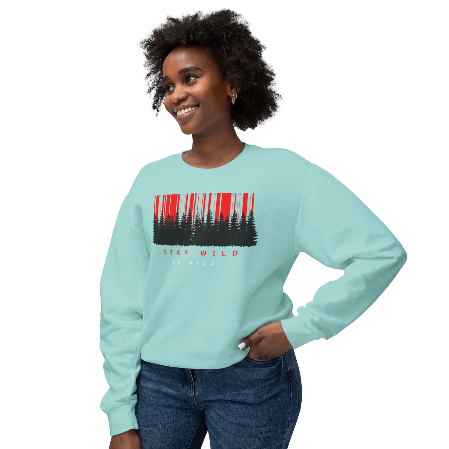 Stay Wild Unisex Lightweight Crewneck Sweatshirt