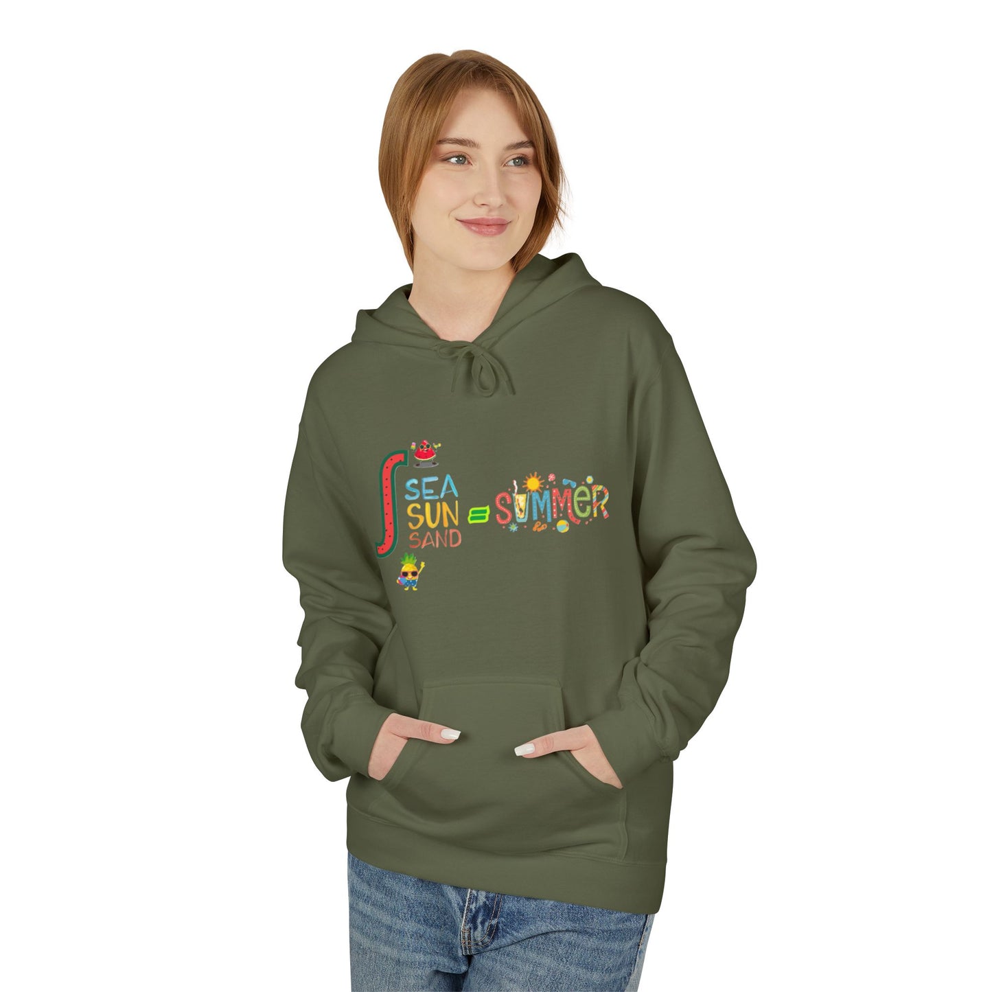 Summer Vibes Fleece Hoodie - Beach, Sunshine, Vacation