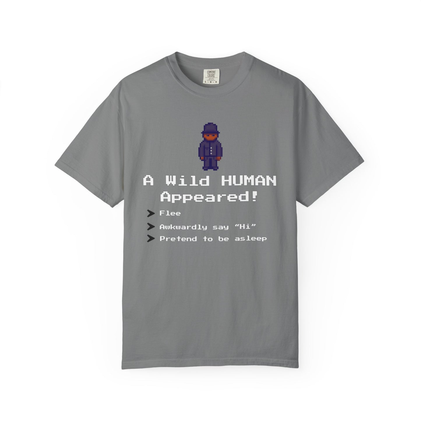 "A Wild Human Appeared!" Retro Social Anxiety Battle Screen Shirt