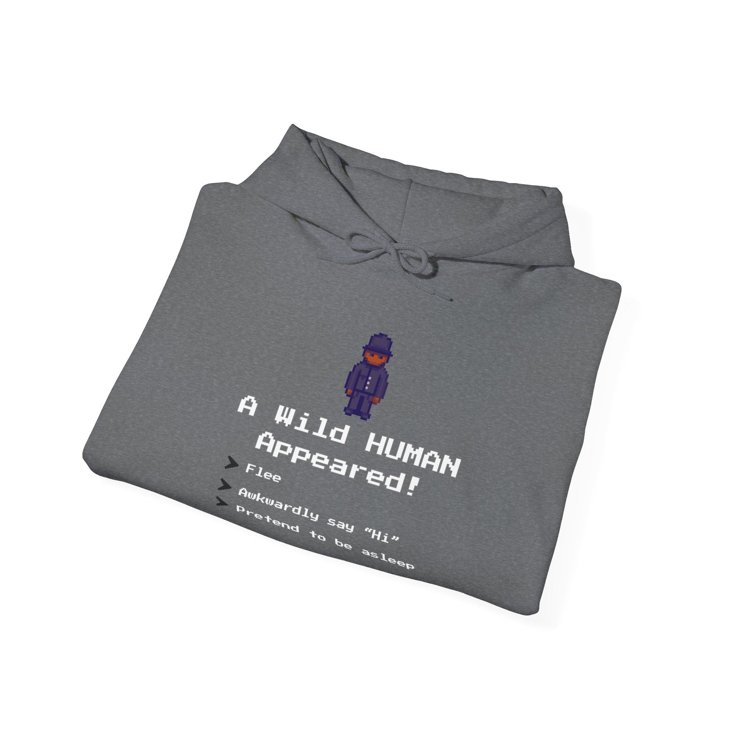 "A Wild Human Appeared!" Retro Social Anxiety Battle Screen Hoodie