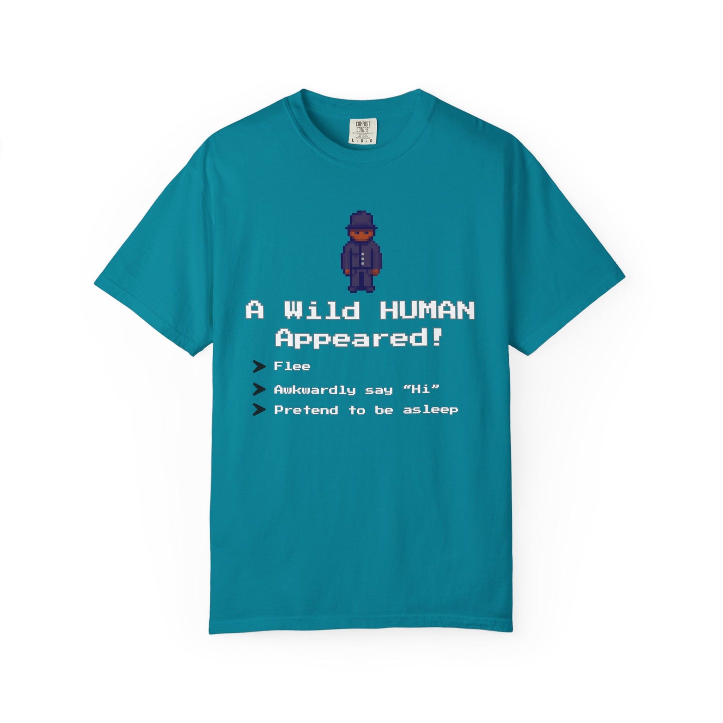 "A Wild Human Appeared!" Retro Social Anxiety Battle Screen Shirt