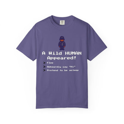 "A Wild Human Appeared!" Retro Social Anxiety Battle Screen Shirt