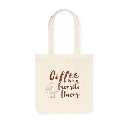 Coffee Lover's Woven Tote Bag, Eco-Friendly Shopping Bag