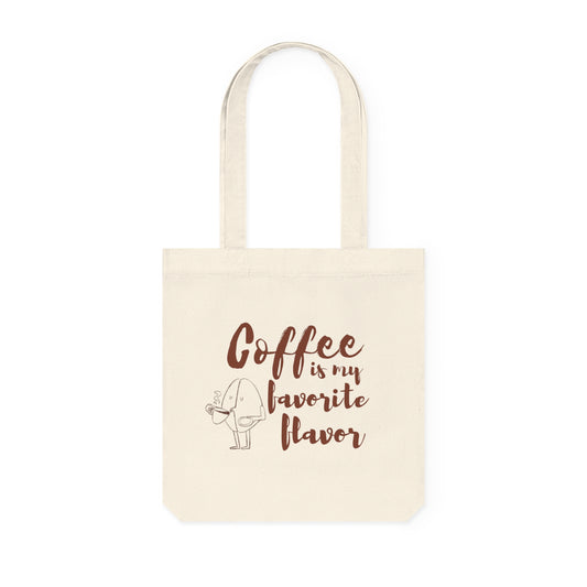 Coffee Lover's Woven Tote Bag, Eco-Friendly Shopping Bag