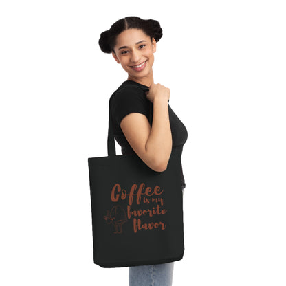 Coffee Lover's Woven Tote Bag, Eco-Friendly Shopping Bag