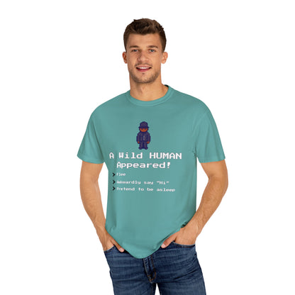 "A Wild Human Appeared!" Retro Social Anxiety Battle Screen Shirt