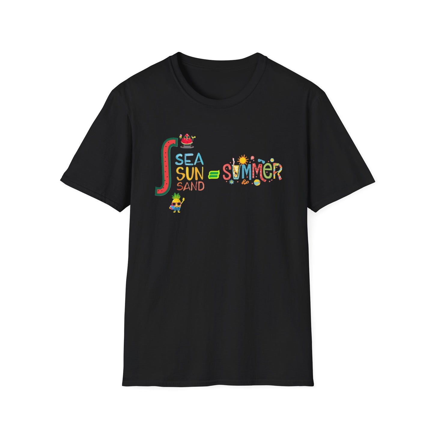Sea Sun Sand = Summer Unisex Softstyle T-Shirt