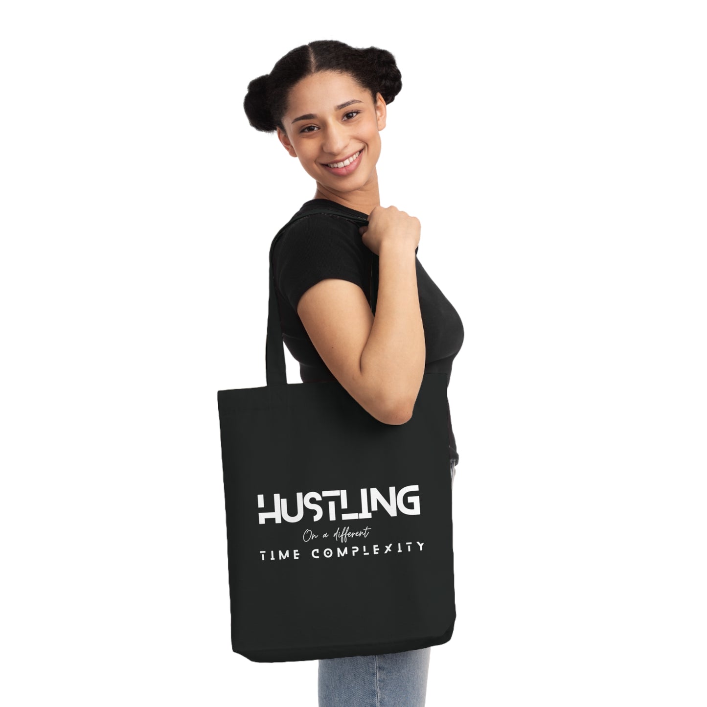 Hustling Woven Tote Bag | Eco-Friendly Shopping