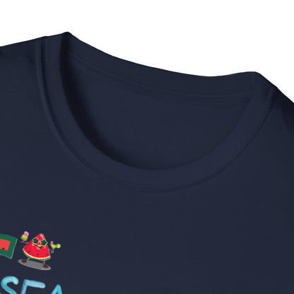 Sea Sun Sand = Summer Unisex Softstyle T-Shirt