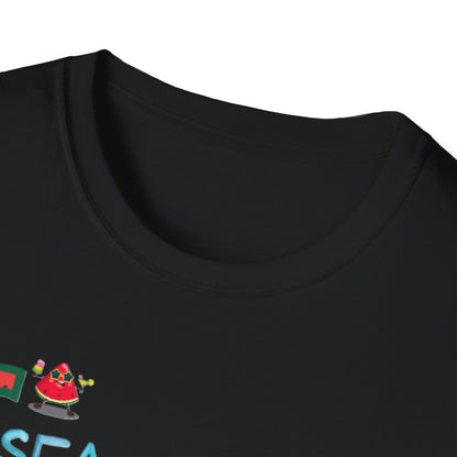 Sea Sun Sand = Summer Unisex Softstyle T-Shirt