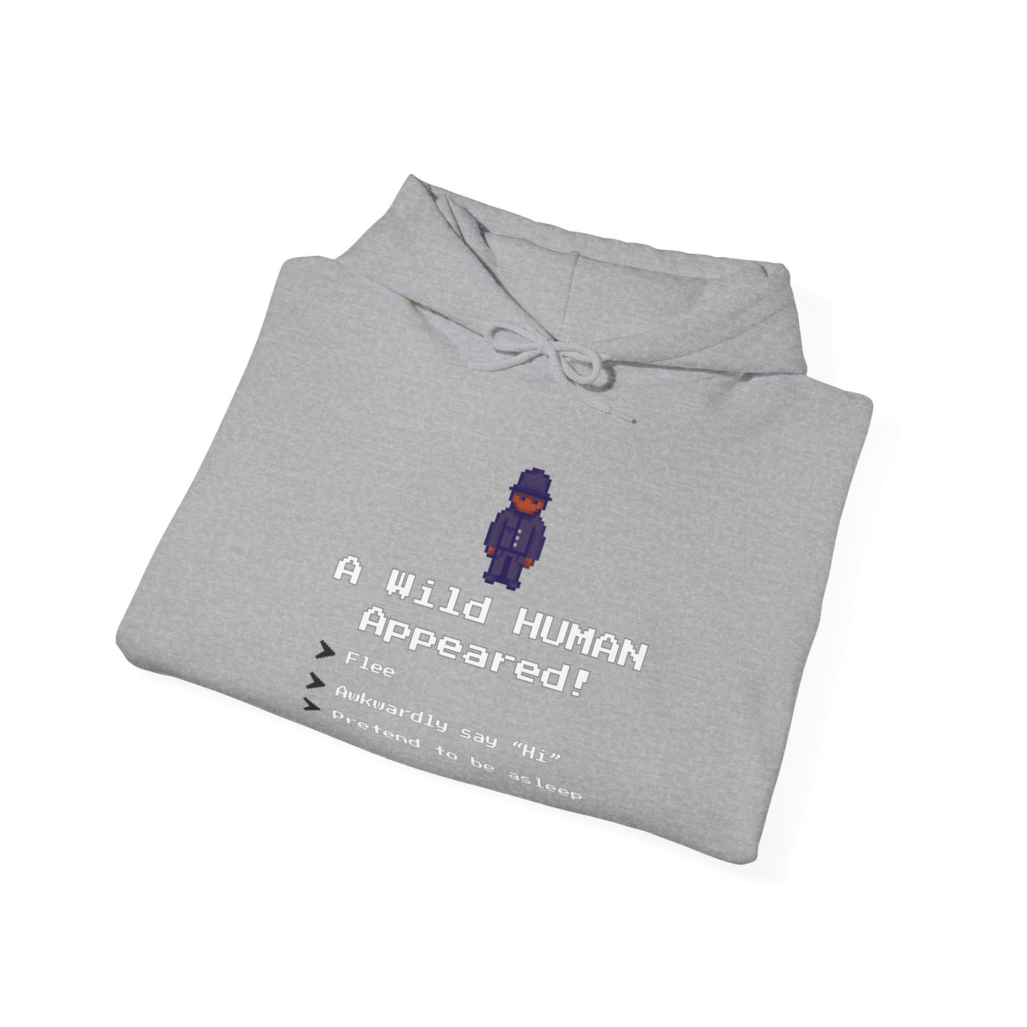 "A Wild Human Appeared!" Retro Social Anxiety Battle Screen Hoodie