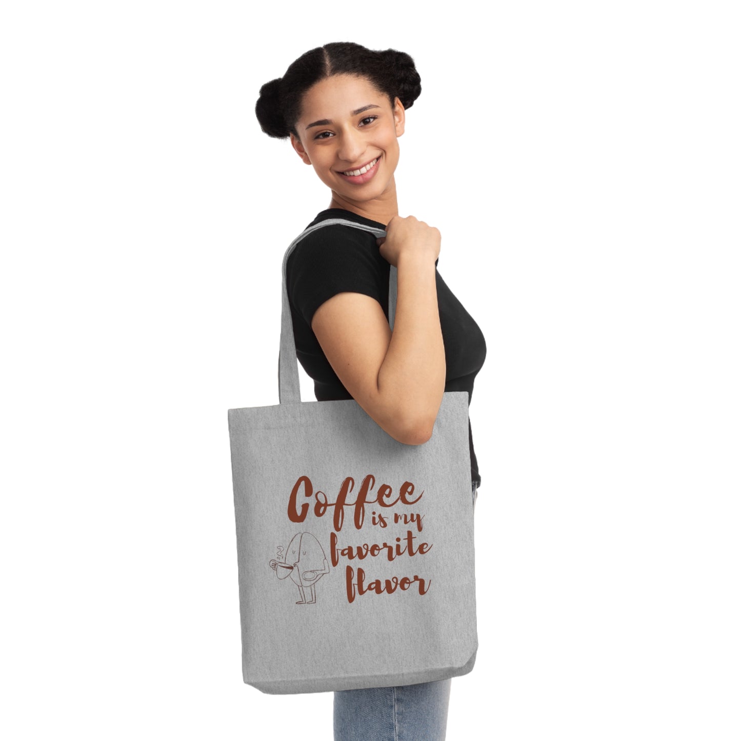 Coffee Lover's Woven Tote Bag, Eco-Friendly Shopping Bag