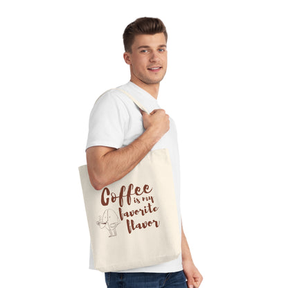 Coffee Lover's Woven Tote Bag, Eco-Friendly Shopping Bag