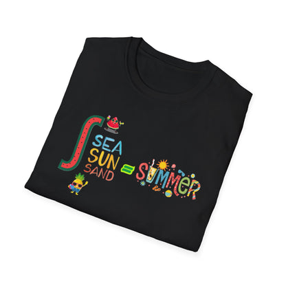 Sea Sun Sand = Summer Unisex Softstyle T-Shirt