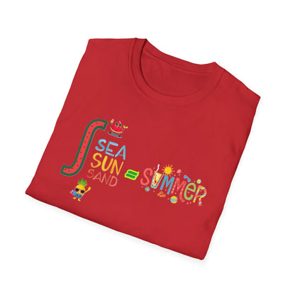 Sea Sun Sand = Summer Unisex Softstyle T-Shirt
