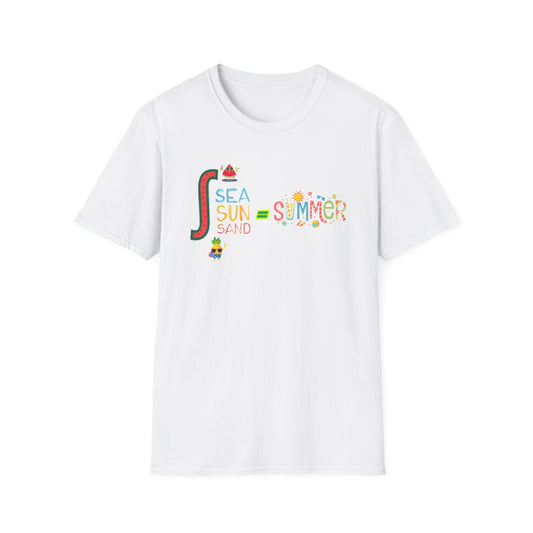 Sea Sun Sand = Summer Unisex Softstyle T-Shirt