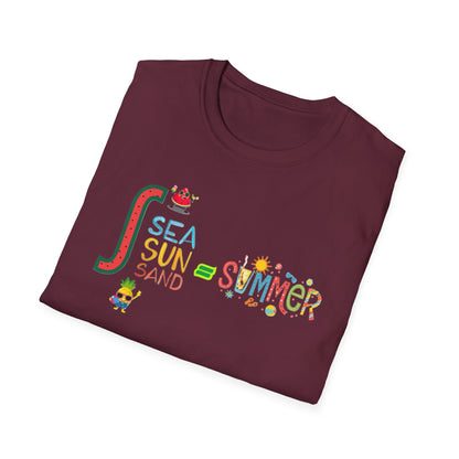 Sea Sun Sand = Summer Unisex Softstyle T-Shirt