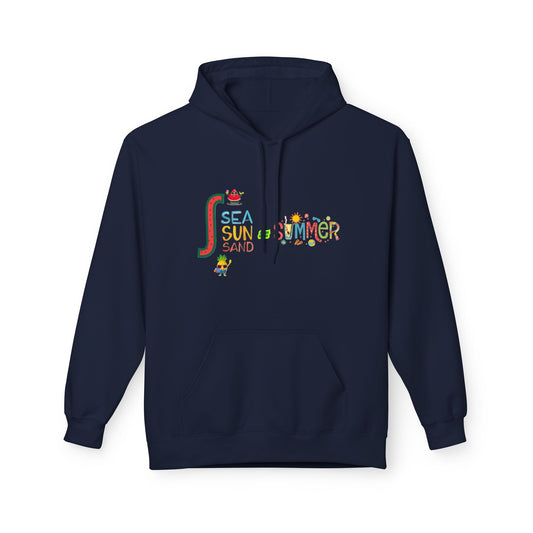 Summer Vibes Fleece Hoodie - Beach, Sunshine, Vacation