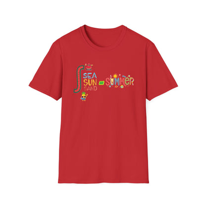 Sea Sun Sand = Summer Unisex Softstyle T-Shirt