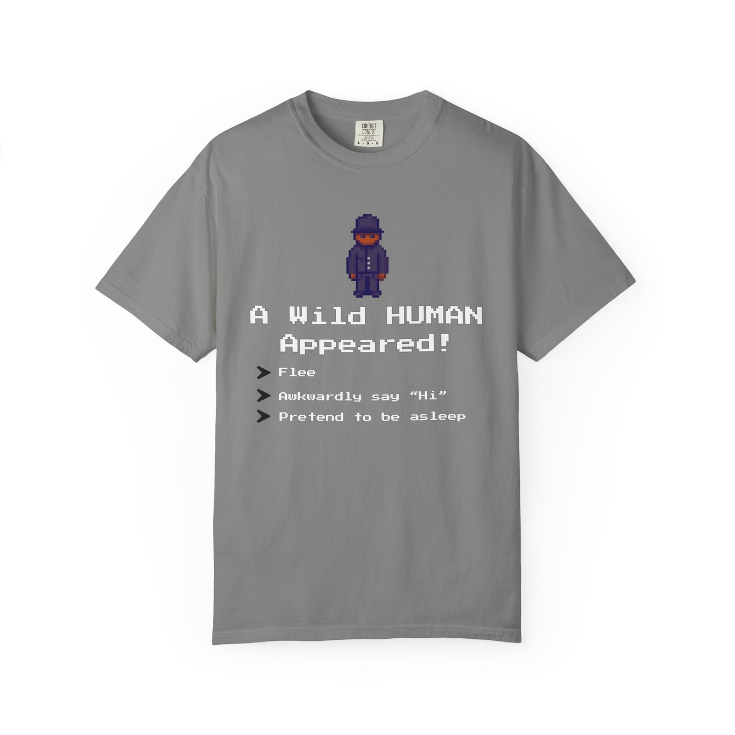 "A Wild Human Appeared!" Retro Social Anxiety Battle Screen Shirt