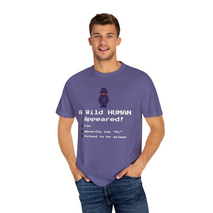 "A Wild Human Appeared!" Retro Social Anxiety Battle Screen Shirt
