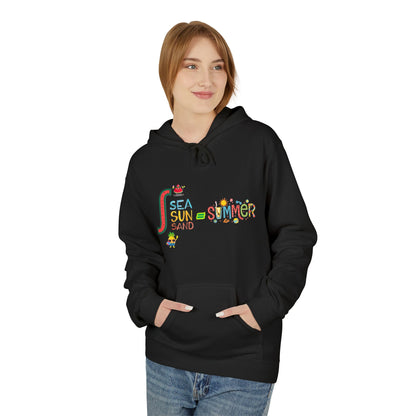 Summer Vibes Fleece Hoodie - Beach, Sunshine, Vacation