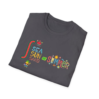 Sea Sun Sand = Summer Unisex Softstyle T-Shirt