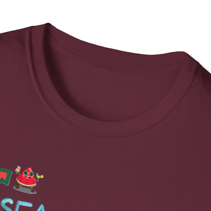 Sea Sun Sand = Summer Unisex Softstyle T-Shirt