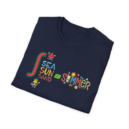 Sea Sun Sand = Summer Unisex Softstyle T-Shirt