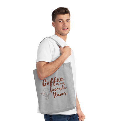 Coffee Lover's Woven Tote Bag, Eco-Friendly Shopping Bag